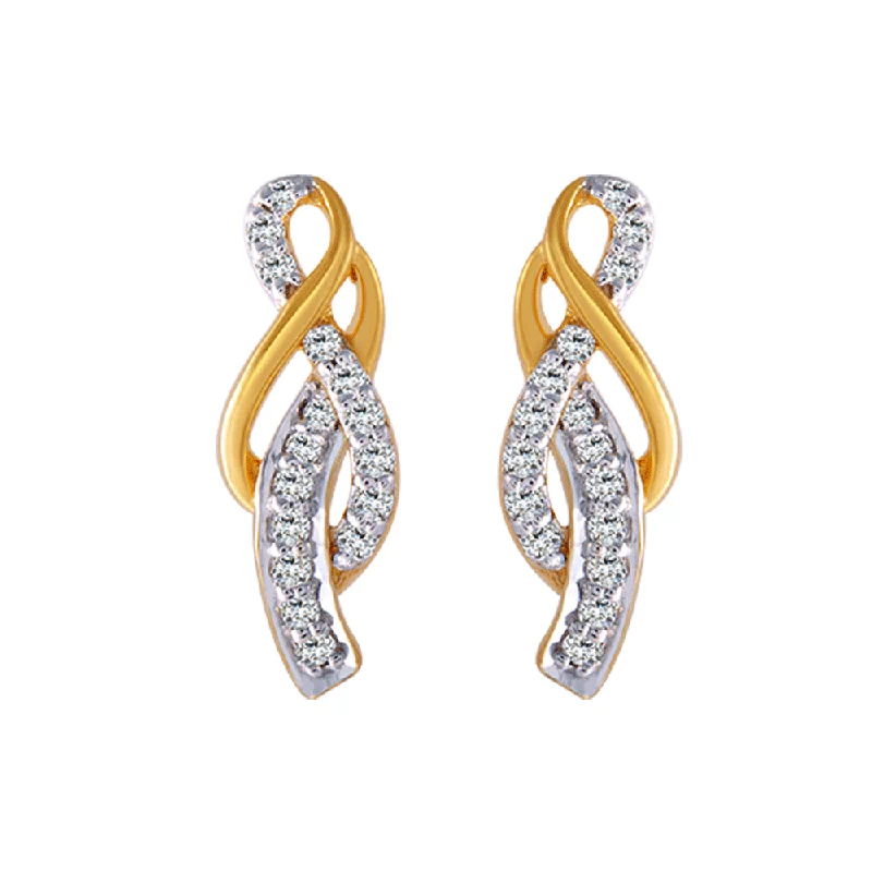 18KT (750) Yellow Gold And Diamond Clip-on Earrings For Women