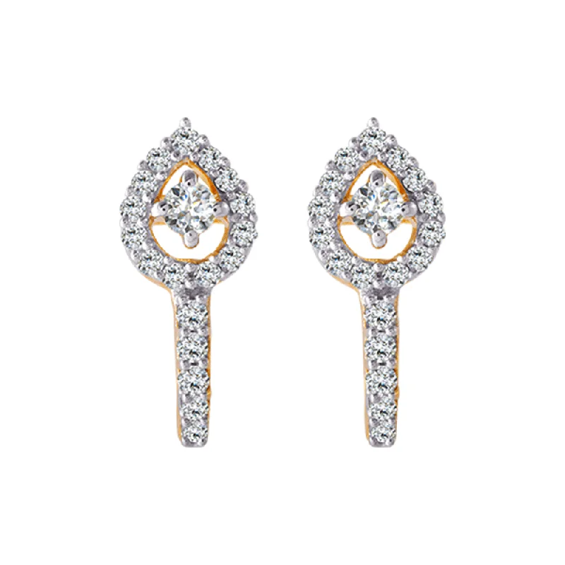 18KT (750) Yellow Gold And Diamond Clip-on Earrings For Women