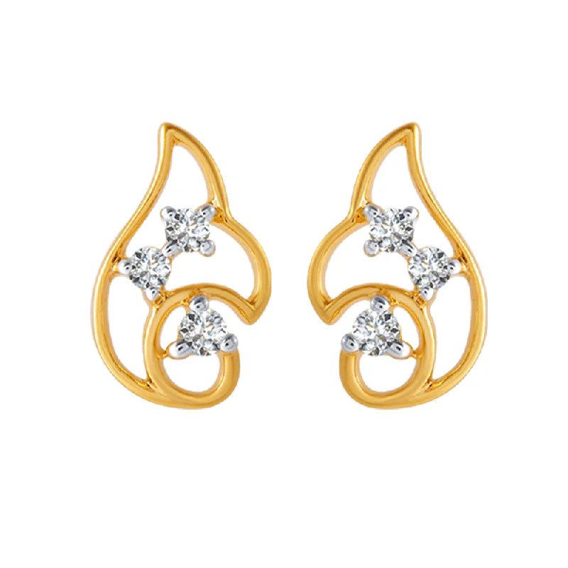 18KT (750) Yellow Gold And Diamond Clip-on Earrings For Women