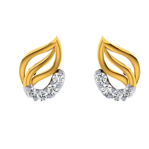 18KT (750) Yellow Gold And Diamond Earring For Women