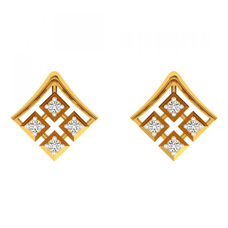 18KT (750) Yellow Gold And Diamond Earring For Women