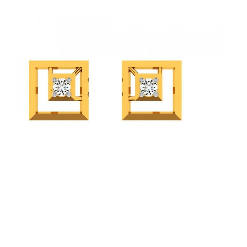 18KT (750) Yellow Gold And Diamond Earring For Women