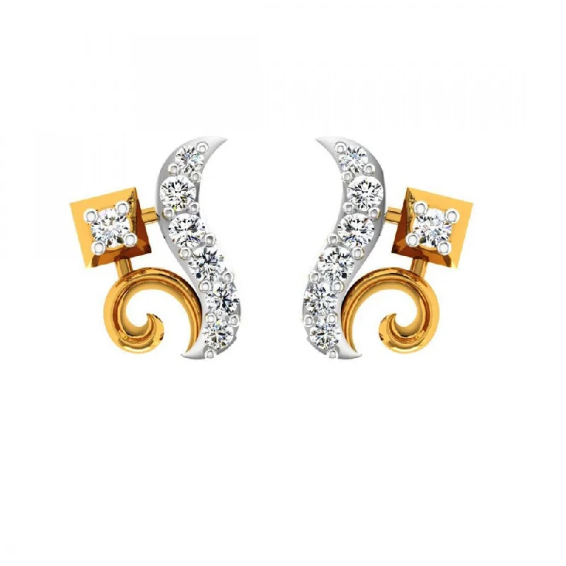 18KT (750) Yellow Gold And Diamond Earring For Women