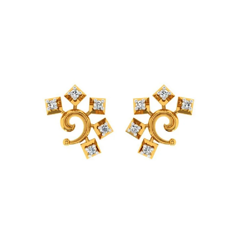 18KT (750) Yellow Gold And Diamond Earring For Women