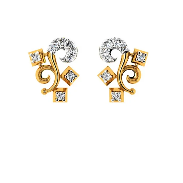 18KT (750) Yellow Gold And Diamond Earring For Women