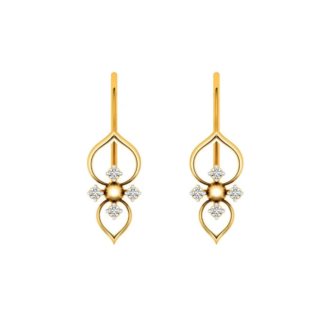 18KT (750) Yellow Gold And Diamond Earring For Women