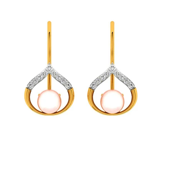 18KT (750) Yellow Gold And Diamond Earring For Women