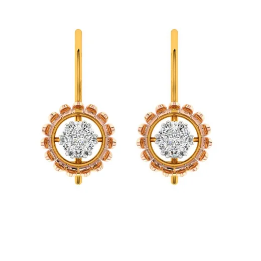 18KT (750) Yellow Gold And Diamond Earring For Women