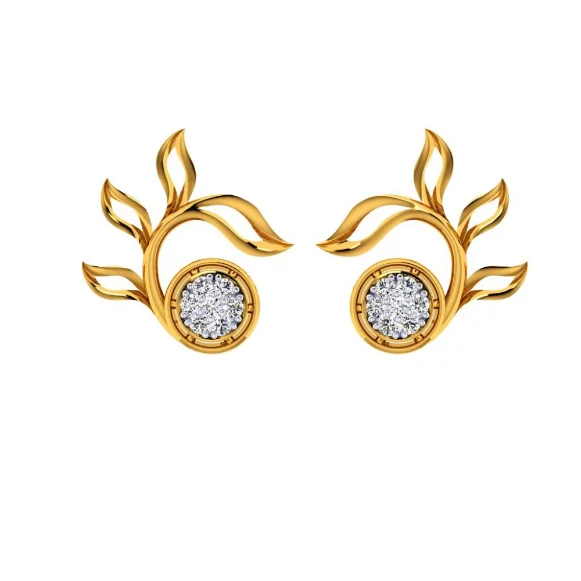 18KT (750) Yellow Gold And Diamond Earring For Women