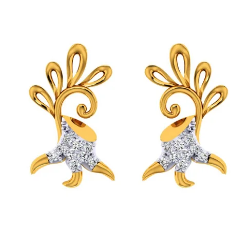 18KT (750) Yellow Gold And Diamond Earring For Women