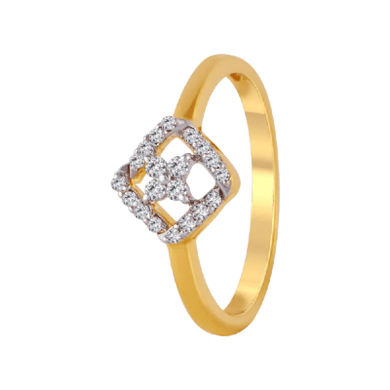 18KT (750) Yellow Gold And Diamond Ring For Women