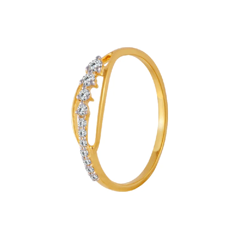 18KT (750) Yellow Gold And Diamond Ring For Women