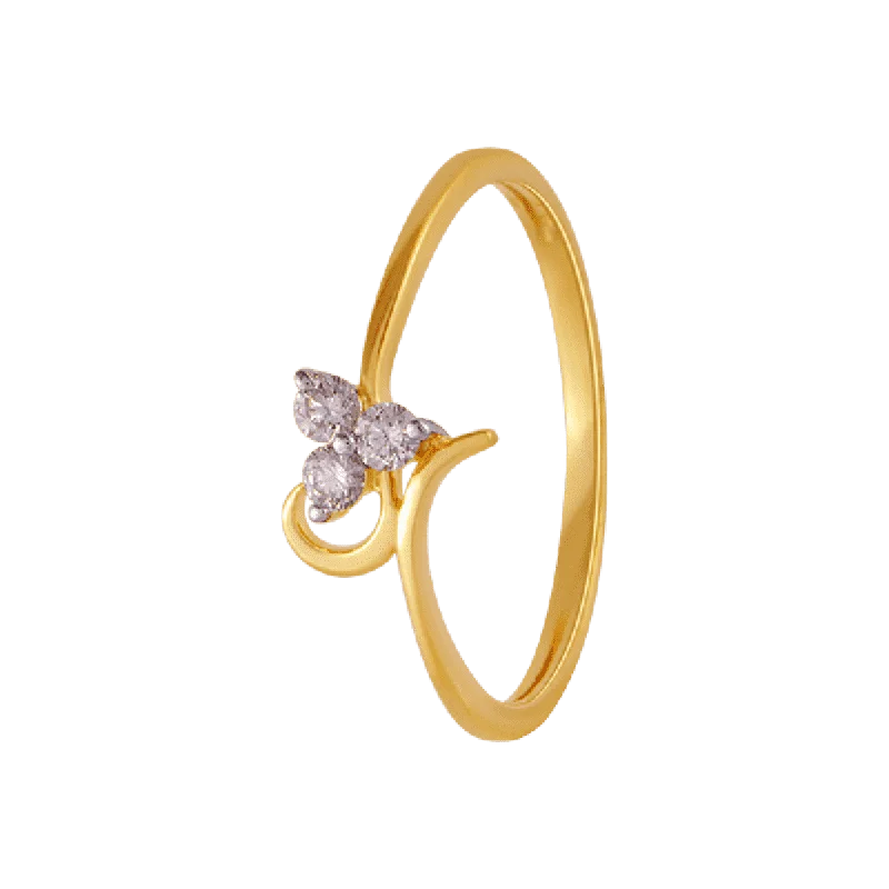 18KT (750) Yellow Gold And Diamond Ring For Women