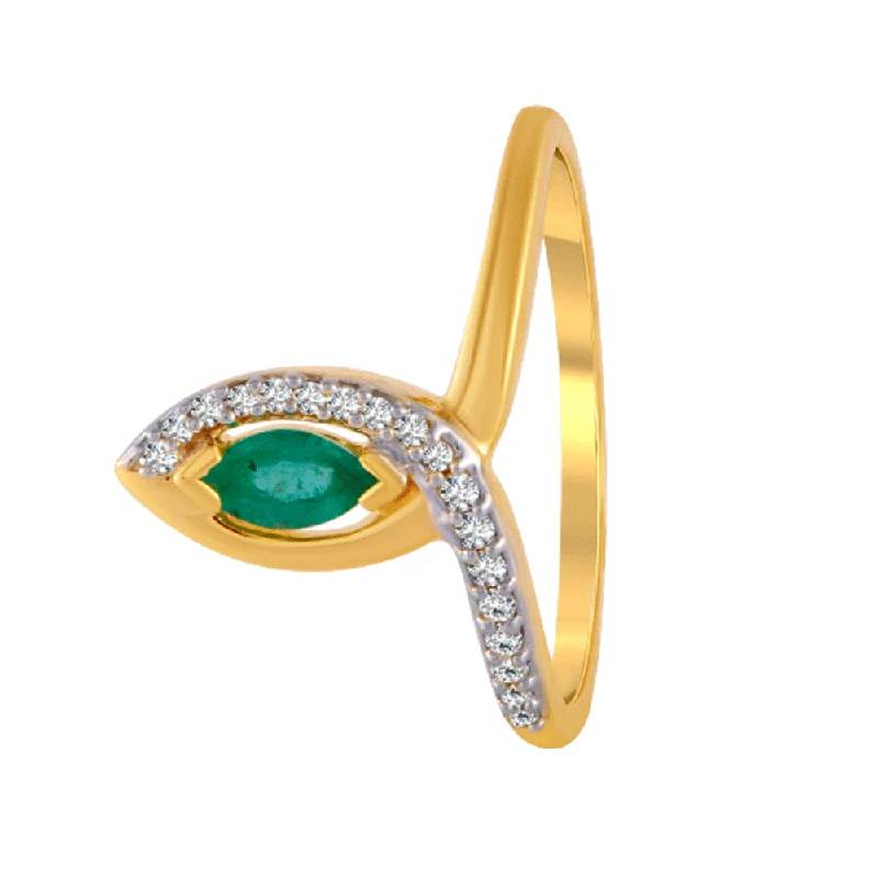 18KT (750) Yellow Gold And Diamond Ring For Women