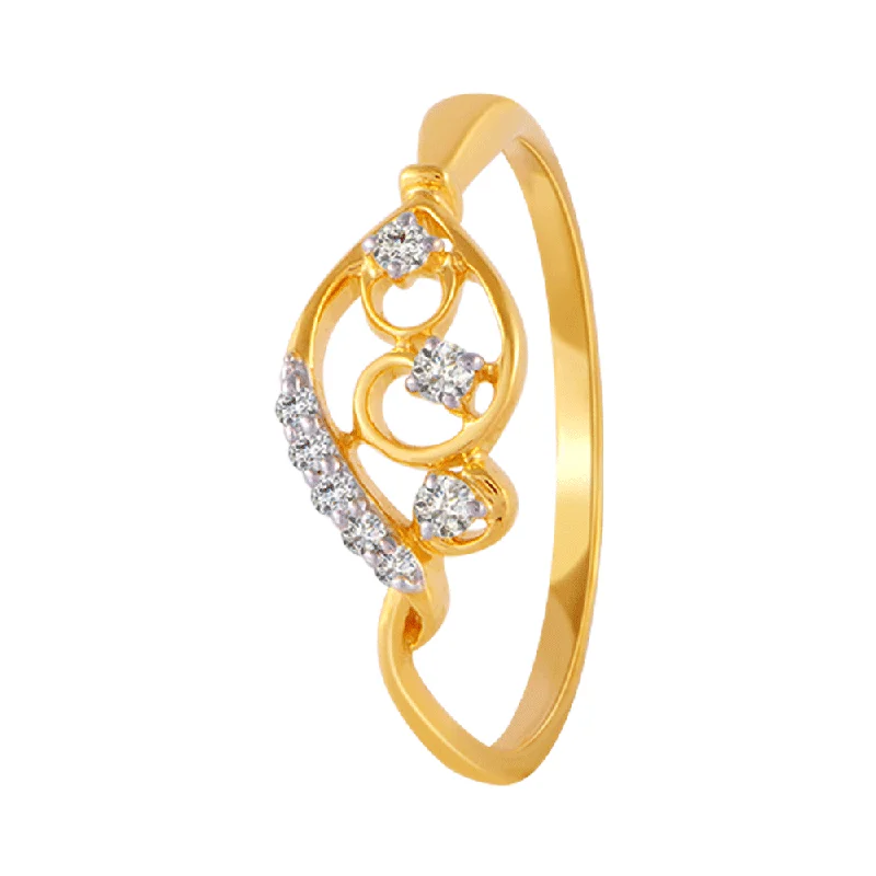 18KT (750) Yellow Gold And Diamond Ring For Women