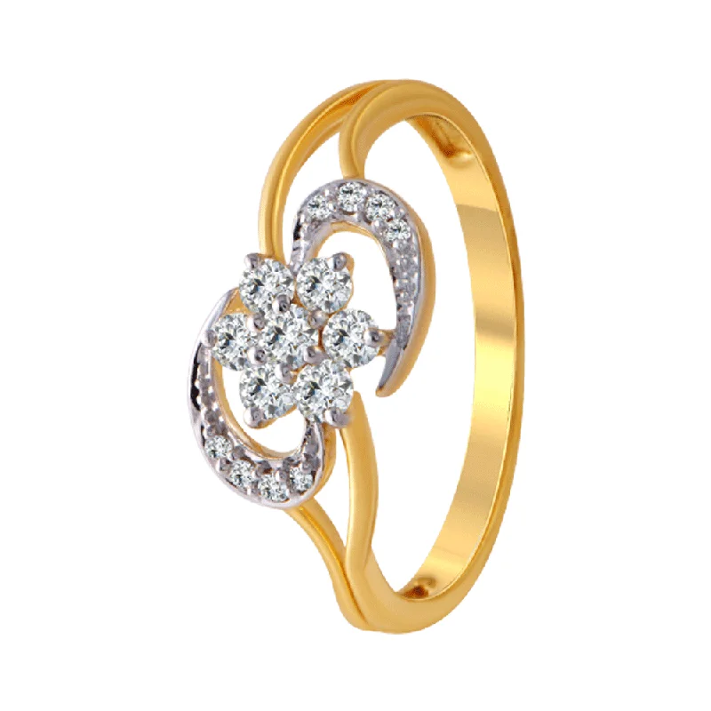 18KT (750) Yellow Gold And Diamond Ring For Women