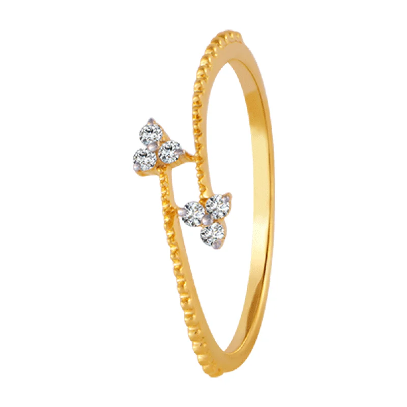 18KT (750) Yellow Gold And Diamond Ring For Women