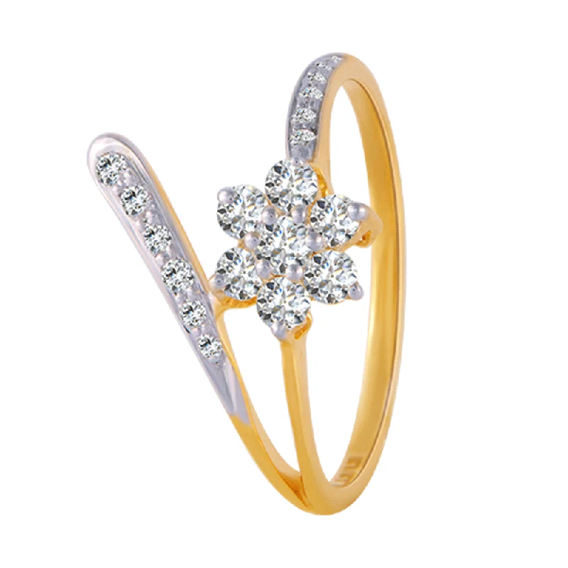 18KT (750) Yellow Gold And Diamond Ring For Women