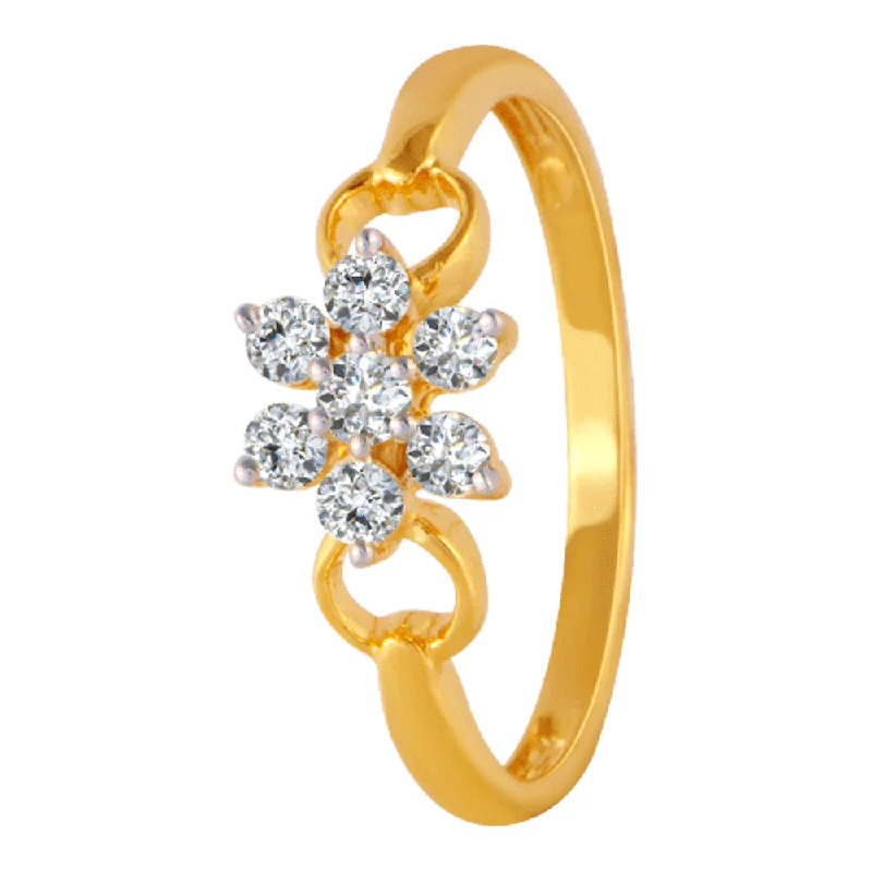 18KT (750) Yellow Gold And Diamond Ring For Women