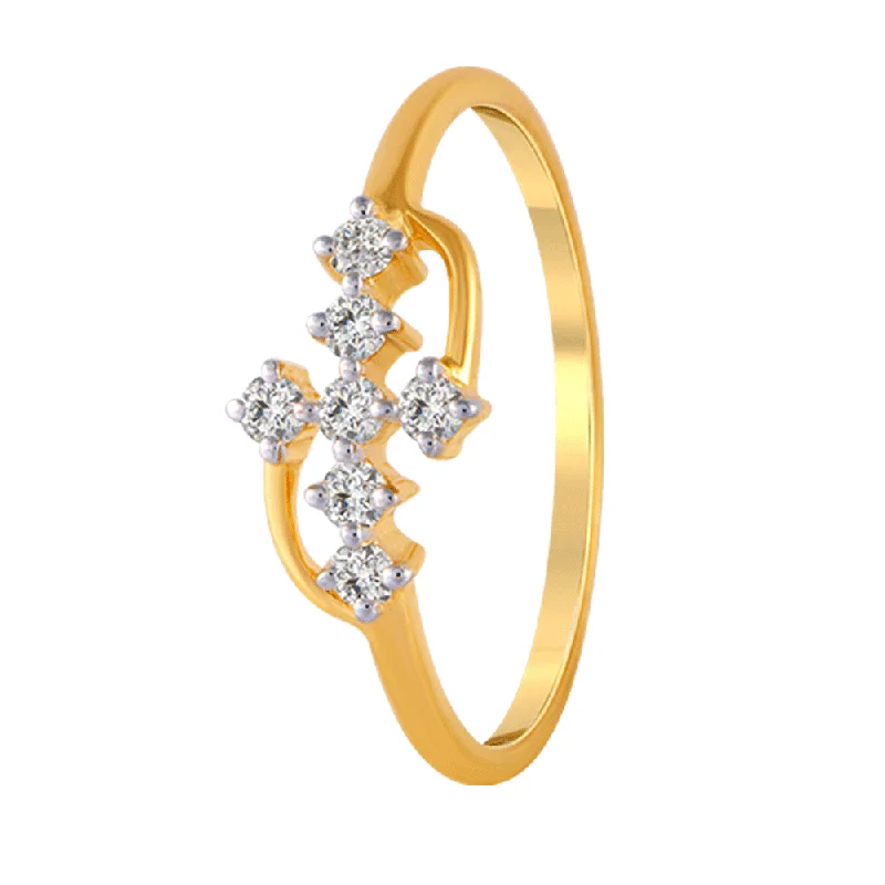 18KT (750) Yellow Gold And Diamond Ring For Women