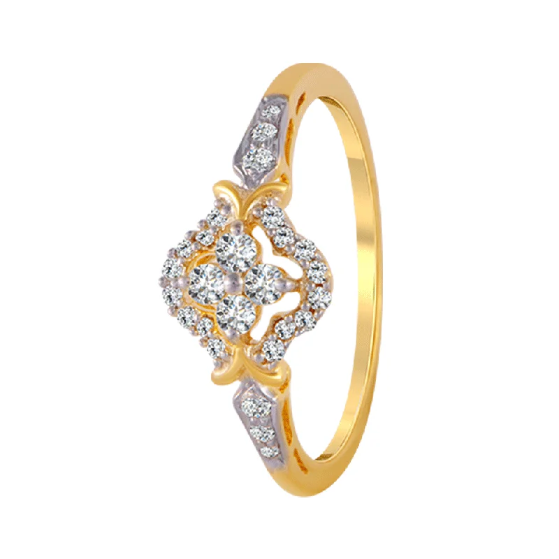 18KT (750) Yellow Gold And Diamond Ring For Women