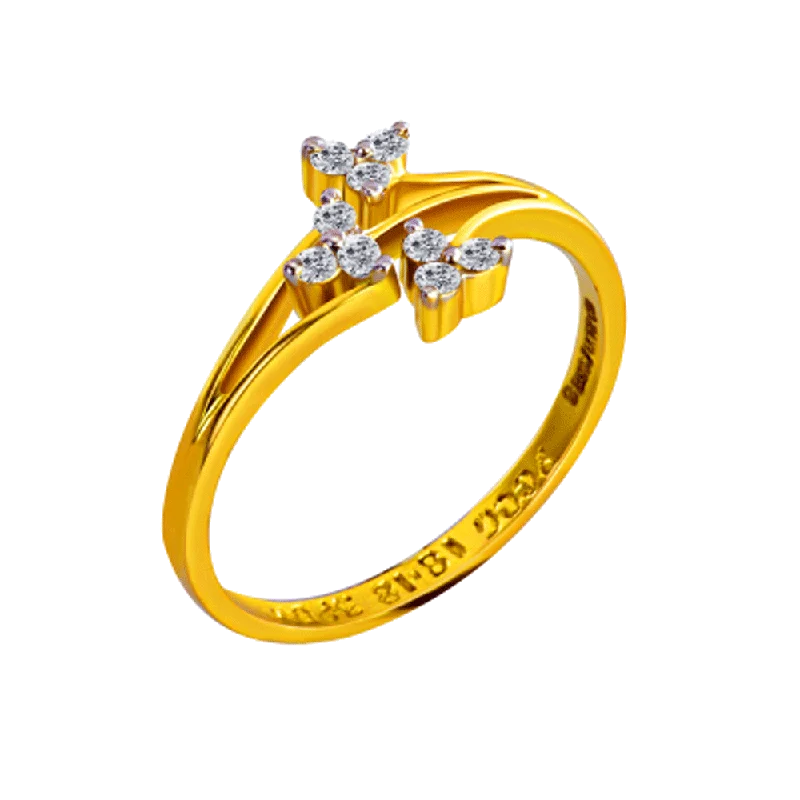 18KT (750) Yellow Gold And Diamond Ring For Women