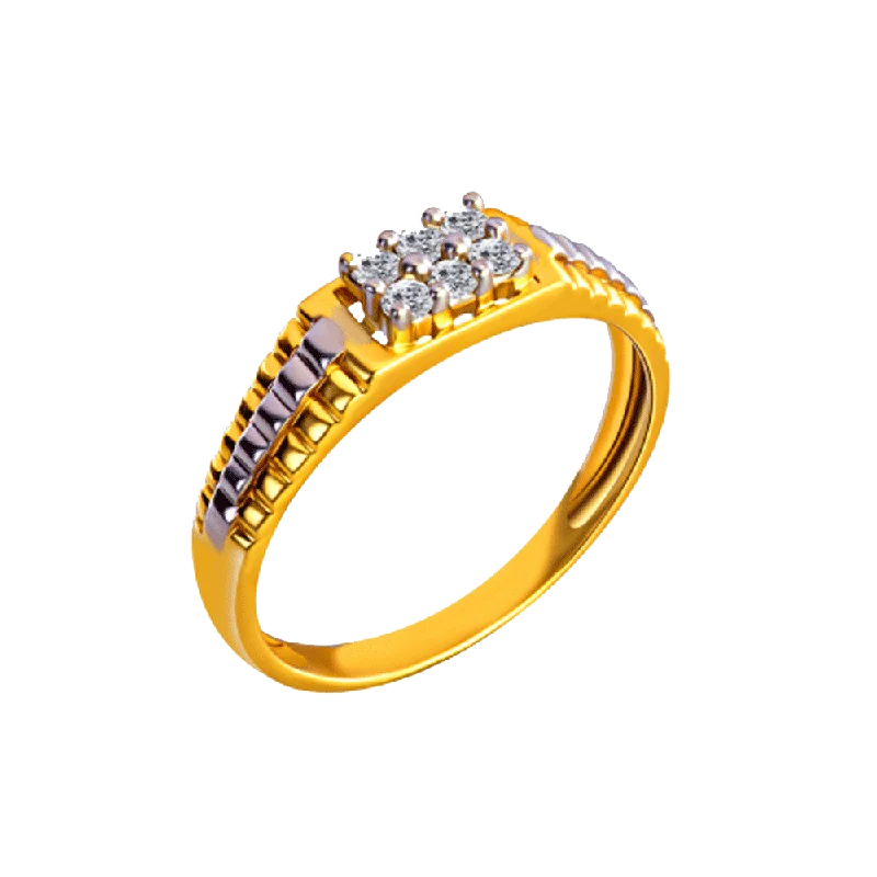 18KT (750) Yellow Gold And Diamond Ring For Women