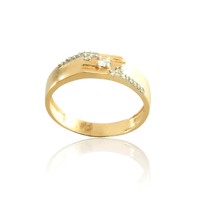 18KT (750) Yellow Gold And Diamond Ring For Women