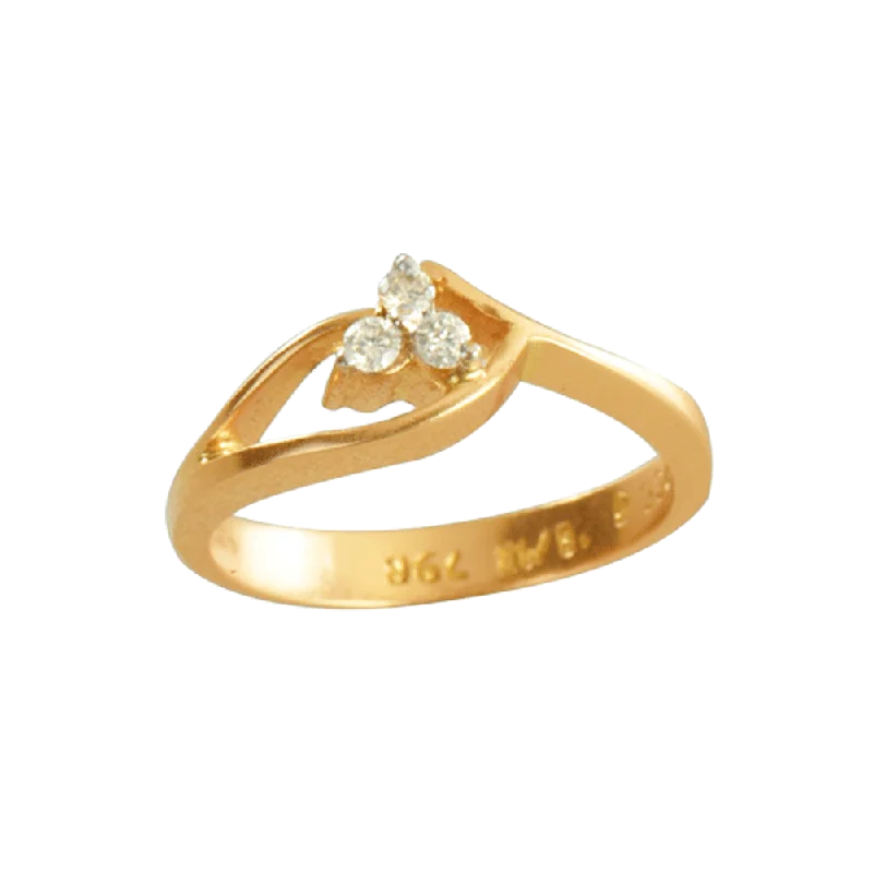 18KT (750) Yellow Gold And Diamond Ring For Women