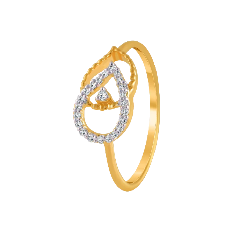 18KT (750) Yellow Gold And Diamond Ring For Women