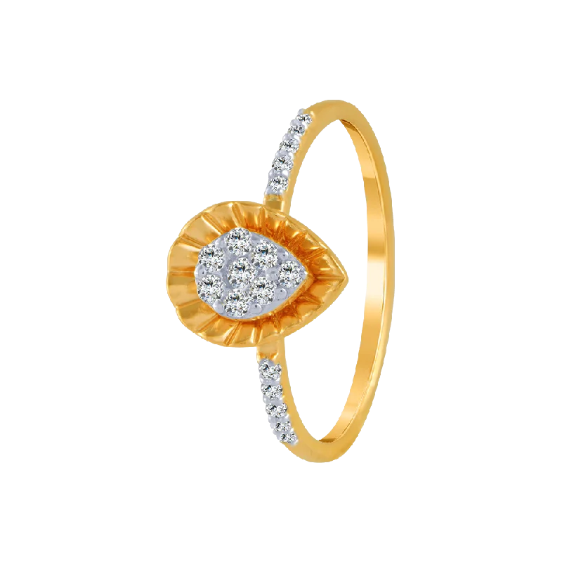 18KT (750) Yellow Gold And Diamond Ring For Women