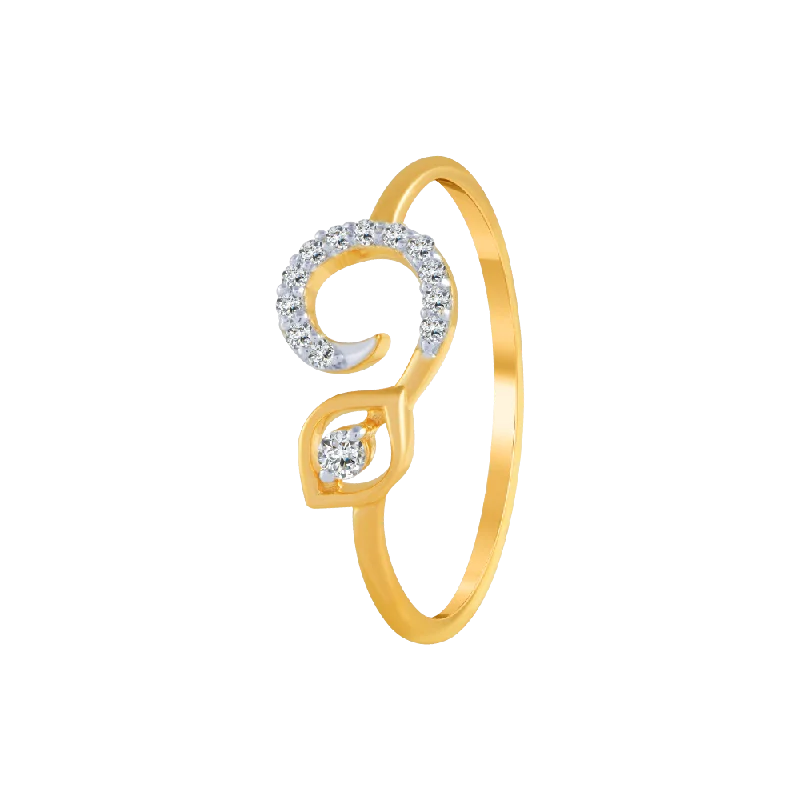 18KT (750) Yellow Gold And Diamond Ring For Women