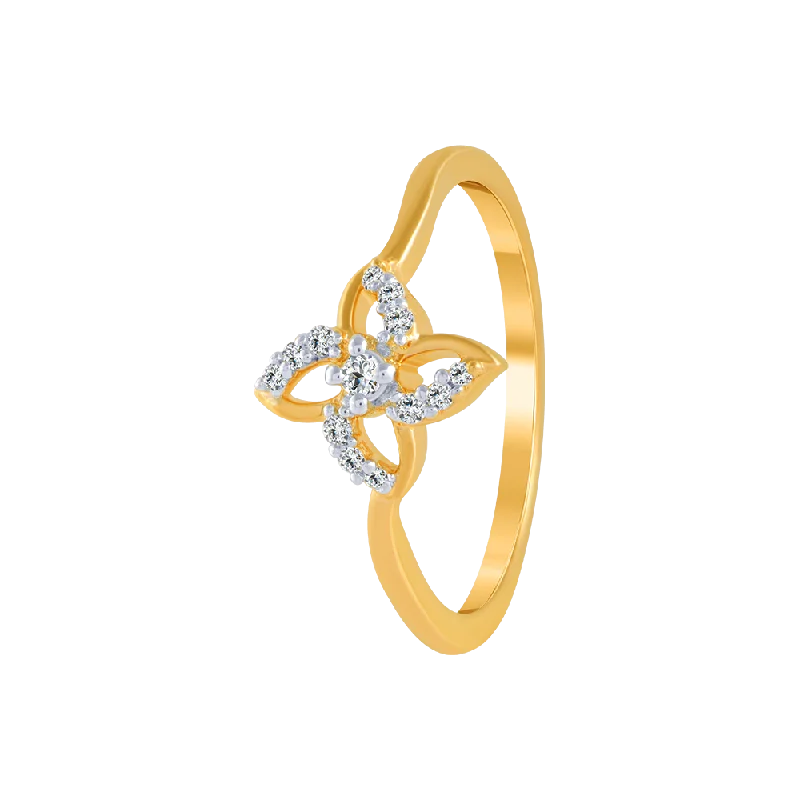 18KT (750) Yellow Gold And Diamond Ring For Women