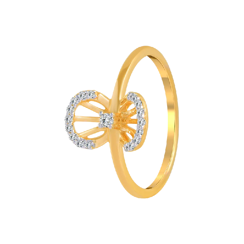 18KT (750) Yellow Gold And Diamond Ring For Women