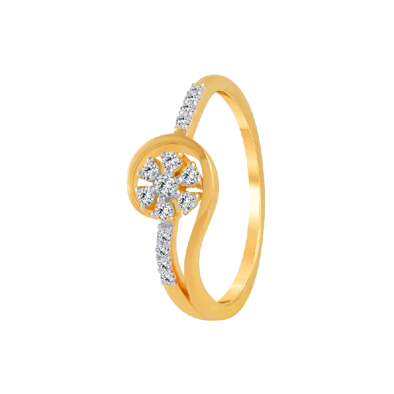 18KT (750) Yellow Gold And Diamond Ring For Women