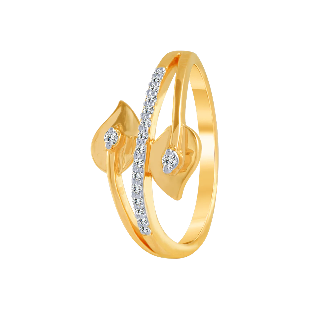 18KT (750) Yellow Gold And Diamond Ring For Women