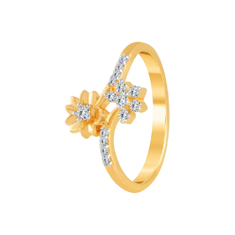 18KT (750) Yellow Gold And Diamond Ring For Women