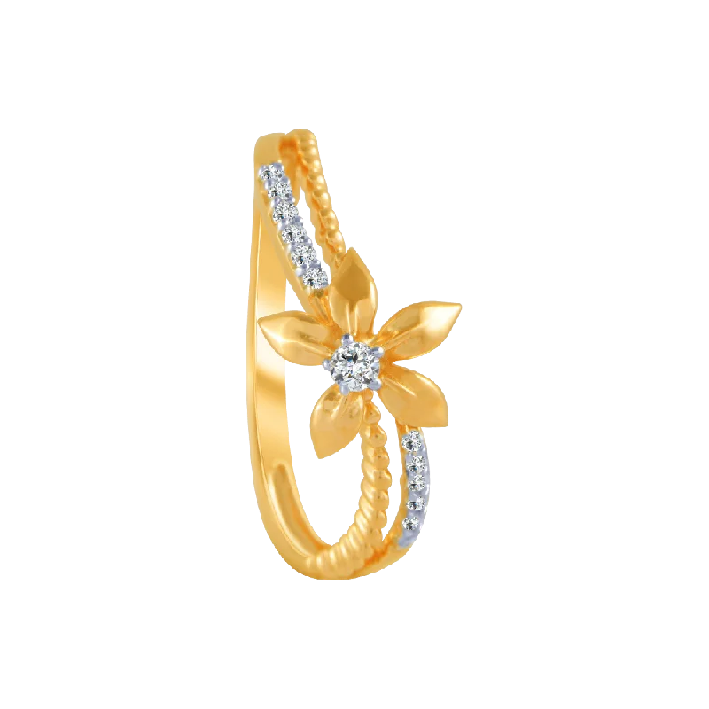 18KT (750) Yellow Gold And Diamond Ring For Women