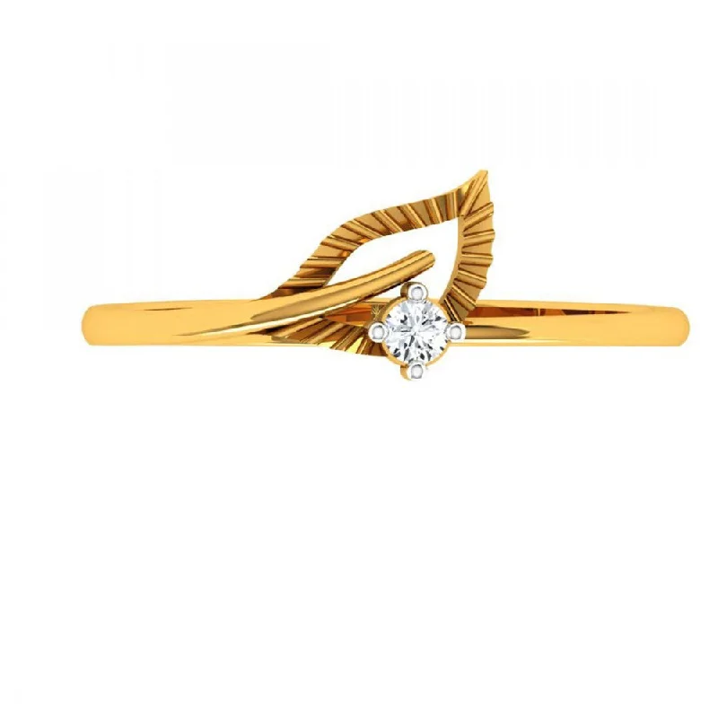 18KT (750) Yellow Gold Diamond Ring For Woman