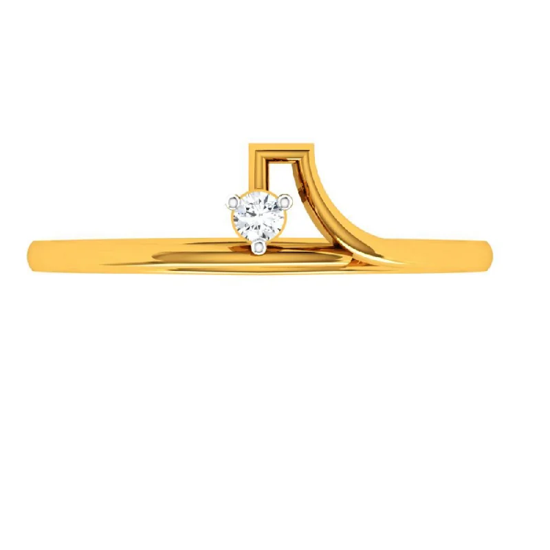 18KT (750) Yellow Gold Diamond Ring For Woman