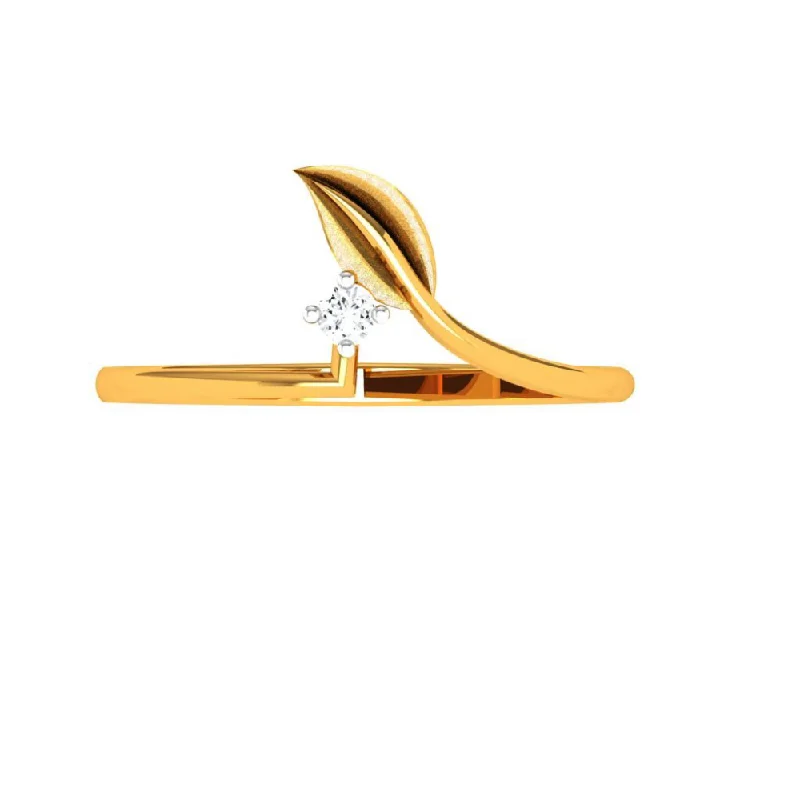 18KT (750) Yellow Gold Diamond Ring For Woman