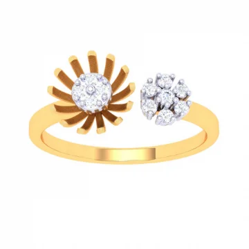 22k Elegant Gold Ring With Floral Design From Goldlites Collection