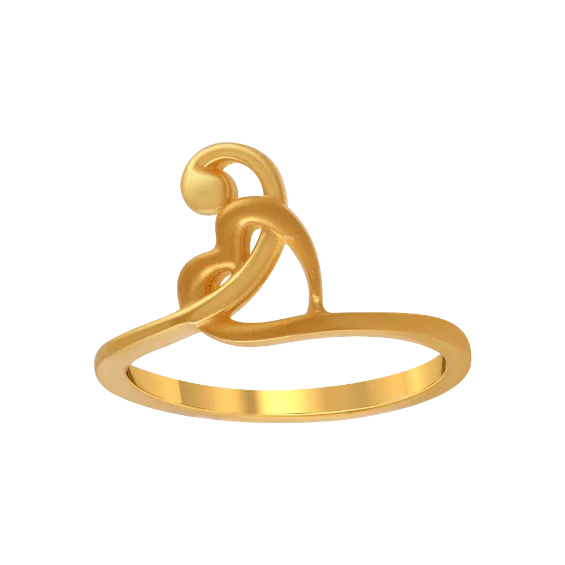 22k Heart-on-heart Gold Rings From Goldlites Collection