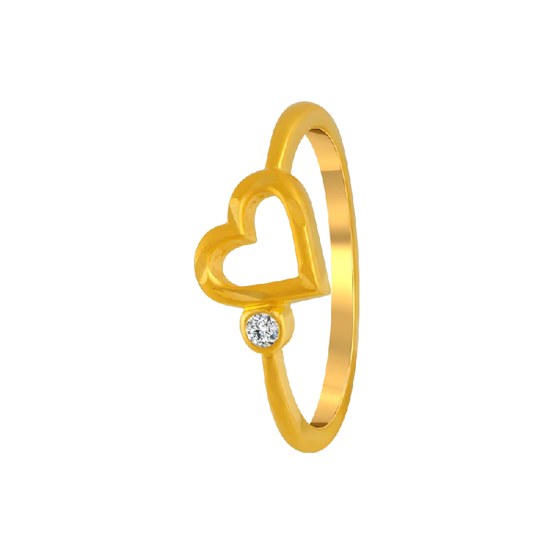 22KT Yellow Gold And American Diamond Ring For Women