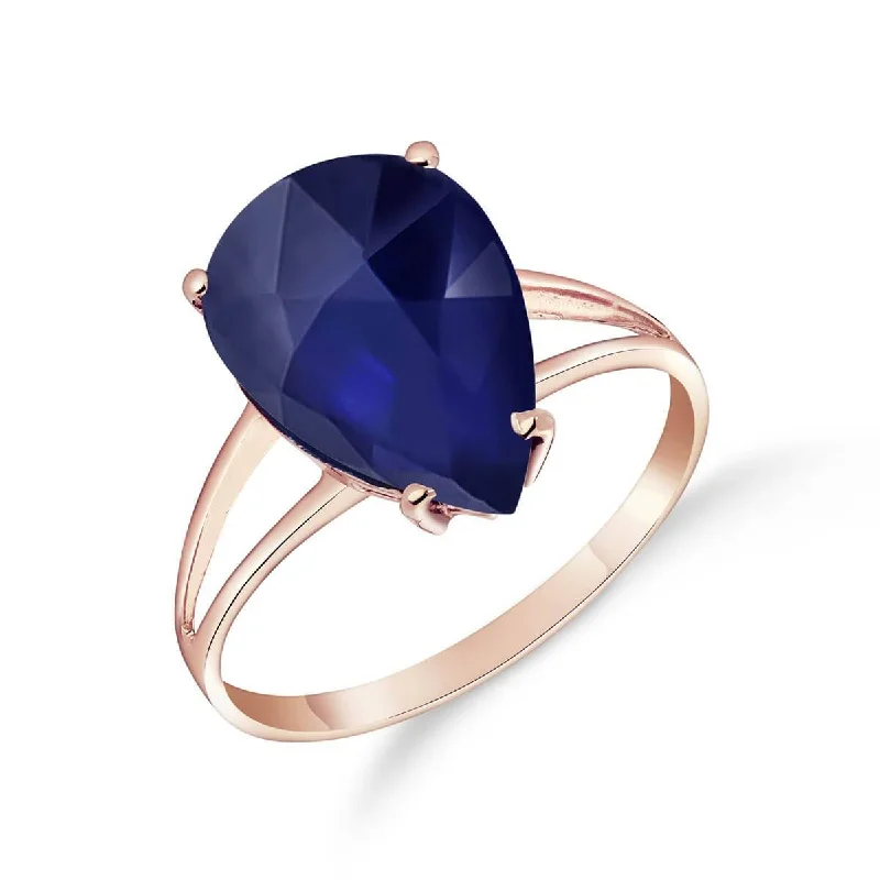 4.65 Carat 14K Solid Rose Gold Ring Natural Sapphire