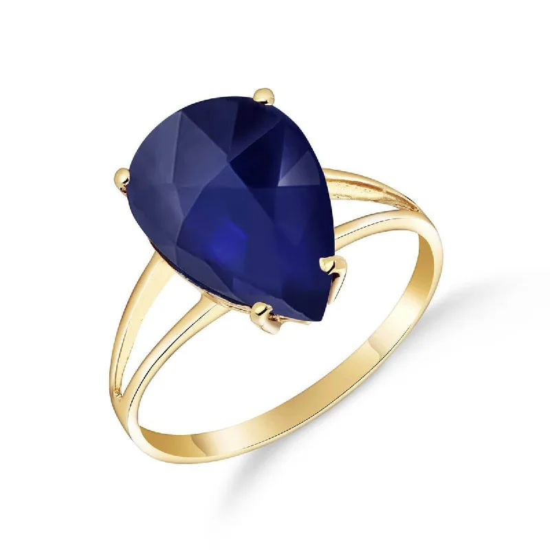 4.65 Carat 14K Solid Yellow Gold Don't Turn Back Sapphire Ring