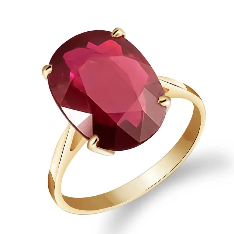 7.5 Carat 14K Solid Yellow Gold Ring Natural Oval Ruby