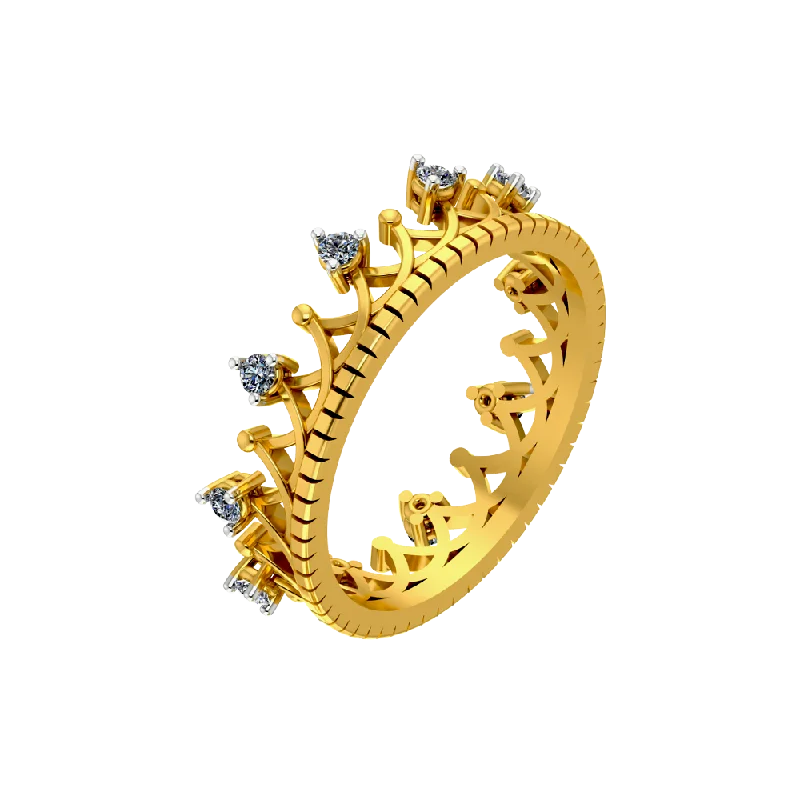 Crown Themed Diamond Gold Ring Design For Any Special Occasion