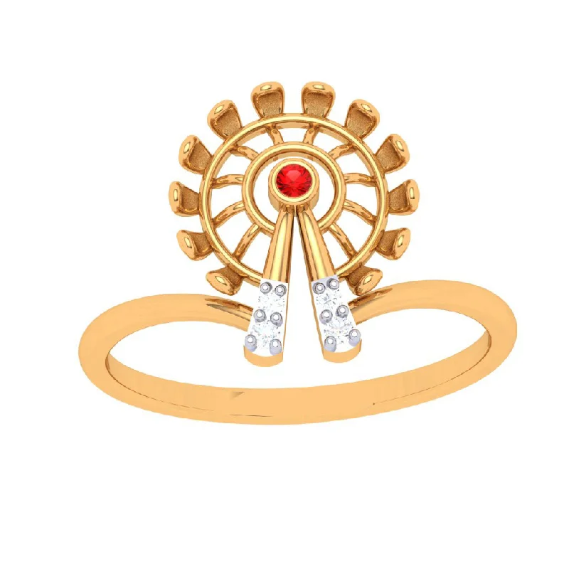 Elevated 18 Karat Gold Floral Design Finger Ring