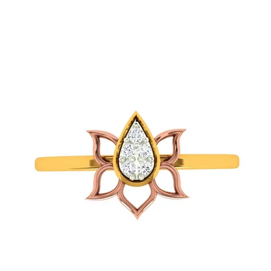 Floral Craft Petals Bloom Aesthetic 22KT Gold Ring